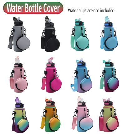 Étui pour bouteille de sport de 1000 ml avec bandoulière réglable, porte-bouteille en néoprène, pochette isotherme pour gourde.